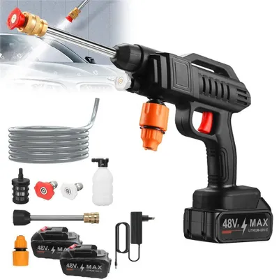 Zdjęcie produktu dla Myjka wysokociśnieniowa akumulatorowa - pistolet do strumienia wody - 1500 W - 50 bar - do akumulatora 21 V - 6000 mAh - do mycia okien i samochodów