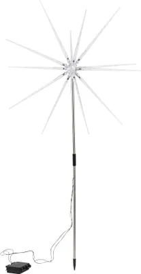 Produktbild von LED Gartenstecker Polar Stern kaltweiss Batteriebetrieb Timer Höhe 95cm 76477