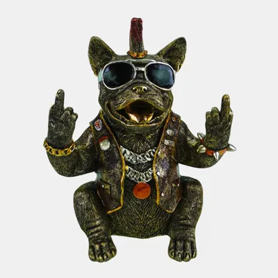 Produktbild von formano Bulldogge Deko Figur Hund handbemalt aus Polyresin 28x11x15 cm