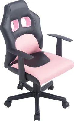 Produktbild von TPFLiving Kinder Bürostuhl Funny Kunstleder schwarz/pink