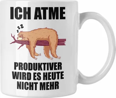 Produktbild von Trendation - Lustiger Faultier Spruch Tasse Faultier Mitarbeiter Arbeitskollge Geschenk (Weiß)