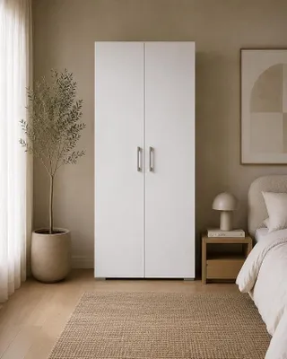 Imagen del producto de Armario blanco MODERA, armario con 2 puertas, 190x80x55 cm