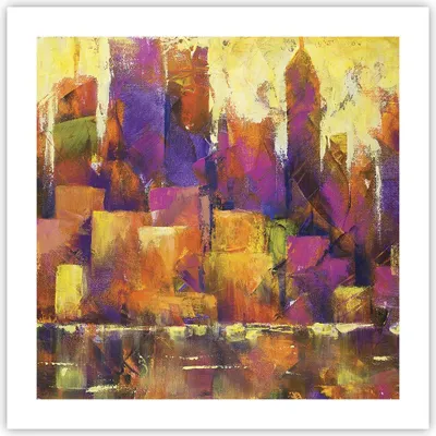 Produktbild von Poster - Poster ohne Rahmen - Abstraktion Stadt Wolkenkratzer - 50x50 cm - Wand Bild - Wanddeko - Wandbilder - Kunstposter - Wandposter - Bilder - Kunstdruck - Wandbild - P2XAC50x50-4294