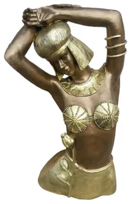 Immagine prodotto di Scultura Egizia Donna Danzatrice Statue Figure Busto Corpo Egitto Oro