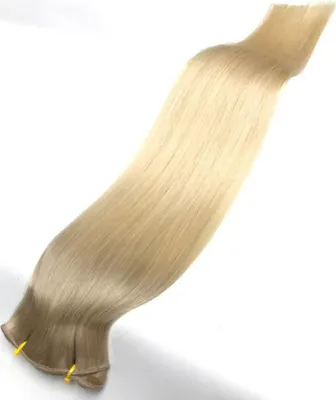 Produktbild von Weave Hair Echthaartresse für Haarextensions, Remy Haar, Farbe ombré hellblond 801-60, Länge (30 cm), ca. (100 g)