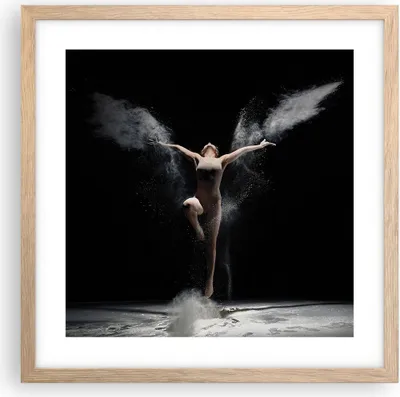 Produktbild von Gerahmtes Poster - Rahmen in heller Eiche - Fotografie Tanz Flügel - 40x40 cm - Wand Bild - Wanddeko - Wandbilder - Wandposter - Bilderrahmen - Bilder - Kunstdruck - Wandbild - P2NAC40x40-4306