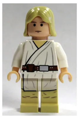 Zdjęcie produktu dla Minifigurka LEGO Luke Skywalker - Tatooine, kolor jasnobrązowy, długie włosy (sw0176)