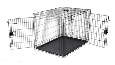 Immagine prodotto di A. Gabbia pieghevole per cani, realizzata in filo metallico, con vaschetta integrata