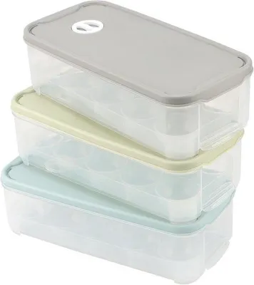 Produktbild von Famanu Eierhalter für 10 Eier - transparente Eierbox mit Deckel - stapelbare Aufbewahrungslösung für die Küche