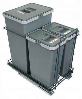 Produktbild von Sortowniki24 EcoCube Mülltrennsystem Einbau 40L Leise Anthrazit