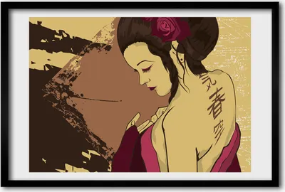 Produktbild von Bild 60x40 MDF-Rahmen, Wandkunst Geisha