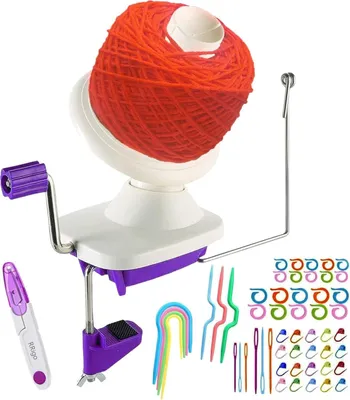 Produktbild von Handliche Garenspulenwickler mit Stricknadeln und Schere - Ideal für die Garnlagerung