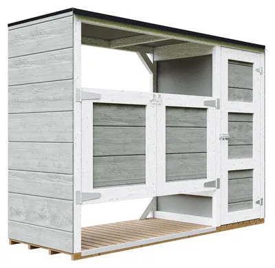 Immagine prodotto di Casetta da giardino per bidoni spazzatura 2x240L – Copri bidoni spazzatura esterno con porte – Timbela M981A-TUNDRA GREY