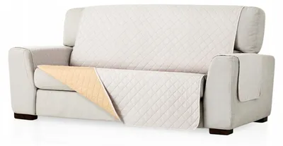 Produktbild von Belmarti Sofaüberwurf Zweisitzer beidseitig Creme-Beige gesteppt