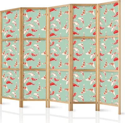 Obrázek produktu pro Japonský paraván Animal 225x172 cm 5dílný zelený