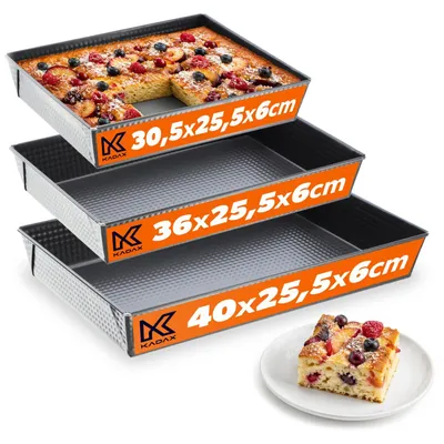 Produktbild von KADAX Backblech Backblech Pfannen XXL-Kuchenform 3er-Set Kuchenblech