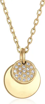 Produktbild von ELLI Damen Halskette mit Plättchenanhänger und Kristallen, elegant, silberfarben