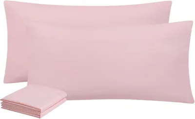 Produktbild von Kissenbezüge, 40 x 80 cm, Set aus 2, Kopfkissenbezüge, 40 x 80 cm, rosa, für Damen, mit Reißverschluss, aus Mikrofaser, weich, 40 x 80 cm, Kissenbezug