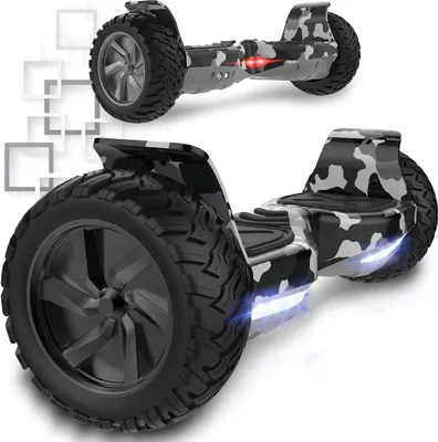Produktbild von MARKBOARD Hoverboard All Terrain Self Balancing Scooter Schwarz mit leistungsstarker LED-Motorbeleuchtung Bluetooth-App für Erwachsene und Kinder 8,5 Zoll