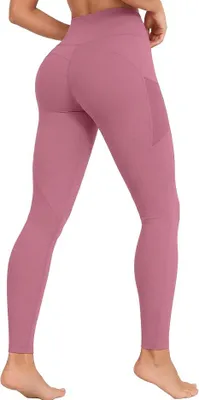 Produktbild von Yogaration Damen Sportleggings High Waist mit herzförmige Rückennaht Leggings mit 2 Mesh-Seitentaschen, 4-Wege-Stretch Yogahose Sporthose Leggins für