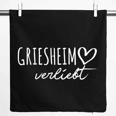 Produktbild von Huuraa Kissenbezug Griesheim verliebt 40x40cm Black Baumwolle Dekokissenbezug Geschenkidee