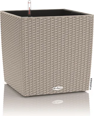 Obrázek produktu pro Lechuza Samozavlažovací květináč Cube Cottage 30 cm, pískově hnědá