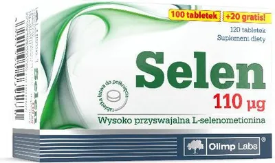 A product box for Olimp Labs Selenium supplement.