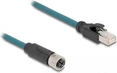 Produktbild von DeLOCK M12 Adapterkabel X-kodiert 8 Pin Buchse zu RJ45 Stecker 50 cm, 0,5 m, -25 - 80 °C