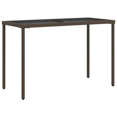 Obrázek produktu pro Zahradní stůl se skleněnou deskou hnědý 115x54x74 cm polyratan