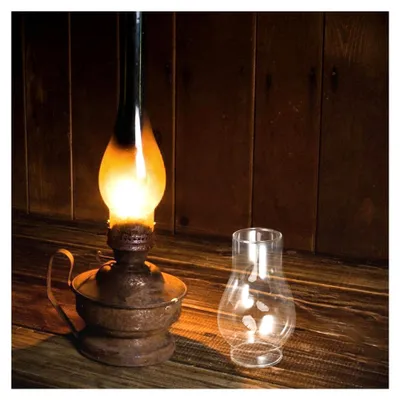 Produktbild von Vintage Öllampenschirm aus klarem handgeblasenem Glas für traditionelle Öllampen