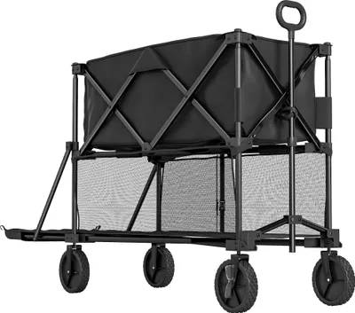 Produktbild von Gartenwagen 200 kg belast zweistufige Transportwagen mit herausnehmbare Plane 369,5 Liter Schwarz