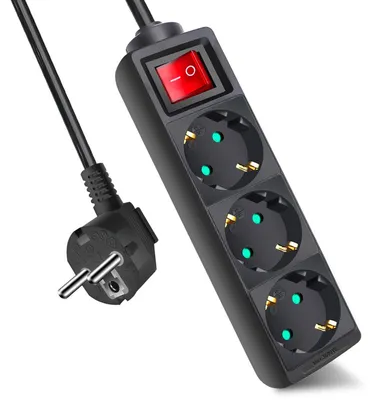 Produktbild von EXTRASTAR Steckdosenleiste mit 3 Steckdosen und Schalter, Kabel 1,5 m, für Zuhau