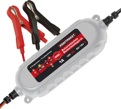 Produktbild von Dino KRAFTPAKET 1A-6V/12V intelligentes automatisches Batterieladegerät, Blei-Säure, GEL, Start/Stopp EFB, AGM-Batterie, KFZ-Ladegerät für Auto Roller