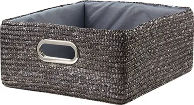 Produktbild von Schublade aus geflochtenem Stroh in Metallgrau - mittelgroßes Modell