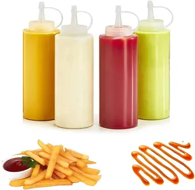 Produktbild von Squeeze-Flasche 500 ml, mit Skala und Deckel, auslaufsicher, für Küche