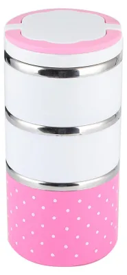 Produktbild von Dreilagige, isolierte Thermo-Lunchbox aus Edelstahl, rosa