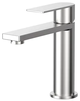 Image de Robinet de lavabo en acier inoxydable 304, hauteur du bec de 122 mm, avec tuyaux de raccordement
