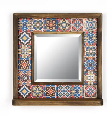 Immagine prodotto di Skye Decor, Sto018, specchio, multicolore, cornice in legno di pino al 100 %, 17 x 0,3 x 17 cm