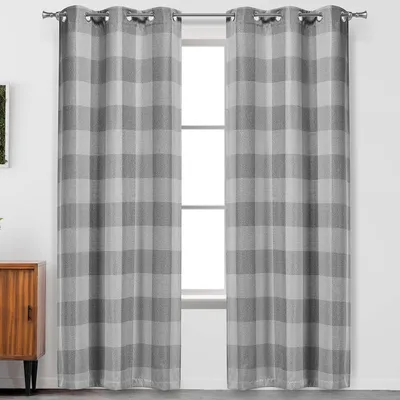 Imagen del producto de Cortinas opacas - Paneles para ventanas - Crean privacidad - Reducción de ruido - Aislamiento - 96,5 x 213,4 cm - Gris
