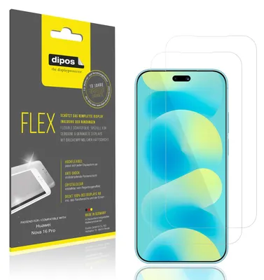 Image de 2x Film de protection d'écran pour Huawei Nova 16 Pro, recouvre 100% de l'écran, dipos Flex