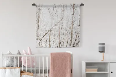 Produktbild von MuchoWow® Wandteppich Wandbehang Winter - Äste - Eis 90x90 cm Tapisserie Dekoration Wandtuch - Wandaufhänger