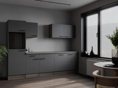 Produktbild von Küche Küchenzeile Leerblock Eiche York Grau Matt Oliver 280 cm Respekta