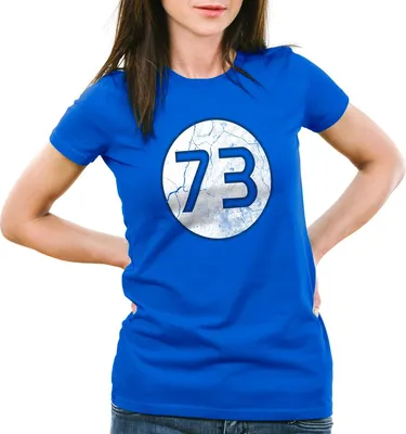 Produktbild von style3 Sheldon Lieblingszahl 73 Damen T-Shirt, Farbe:Blau, Größe:XS
