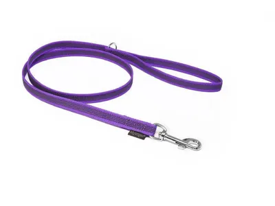 Produktbild von Mystique® Gummierte Leine 12mm mit Handschlaufe Standard Karabiner lila 1m