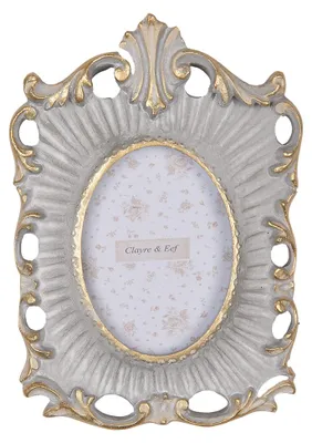 Image de Clayre & Eef Cadre photo 6x9 cm gris doré plastique