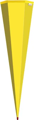 Produktbild von Schultüten-Rohling zum Basteln gelb - 85 cm 6-eckig - mit Rot(h)-Spitze ohne Verschluss
