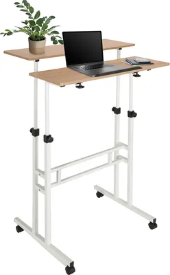 Obrázok produktu pre hjh OFFICE stojaci stôl WORKSTATION I výškovo nastaviteľný stôl na sedenie, stojaci stôl na notebook pre domácnosť a kanceláriu, výška 82,0 - 128,0 cm