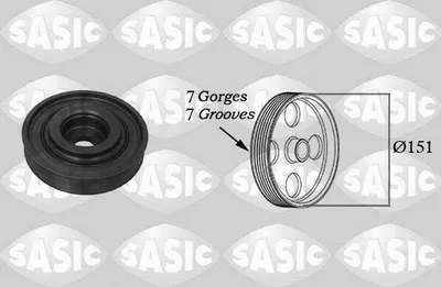 Produktbild von SASIC 2154009 Riemenscheibe Kurbelwelle für RENAULT MEGANE III Grandtour (KZ0/1) 151mm