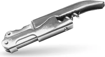 Produktbild von Fackelmann Doublepull Kellnerkorkenzieher Essential  Edelstahl, 3-in-1 Funktion, ideal für Wein- und Bierliebhaber, 12cm