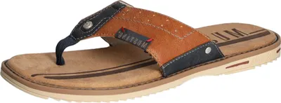 Produktbild von Mustang Herren Pantolette Zehentrenner Ziernähte Zehensteg 4152-708, Größe:42 EU, Farbe:Braun